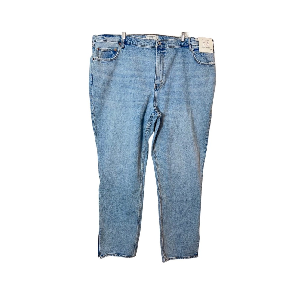 Abercrombie & Fitch 90s Straight Jeans Women 24W Light Wash Ultra High Rise